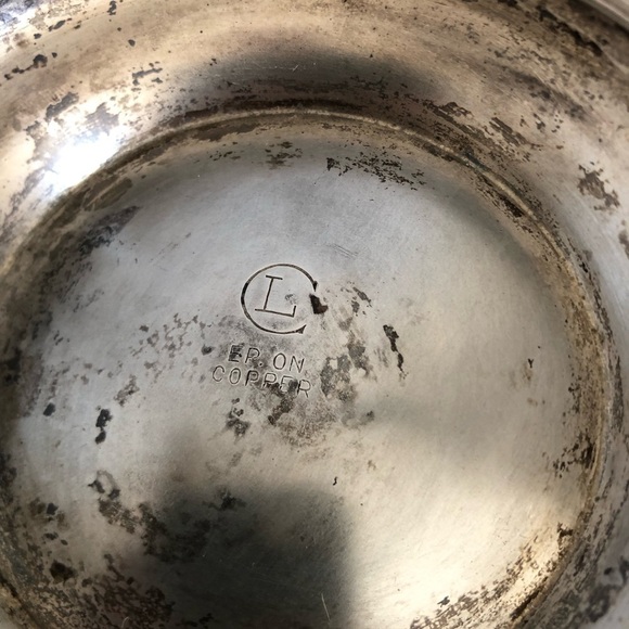 Vtg Silver Decorative Basket with Handle and Etched Design - Picture 9 of 13